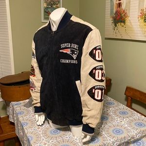 VINTAGE SUPER FIND!!! NFL SAMPLE JACKET *PATRIOTS* 3 TIME SUPER BOWL CHAMPIONS